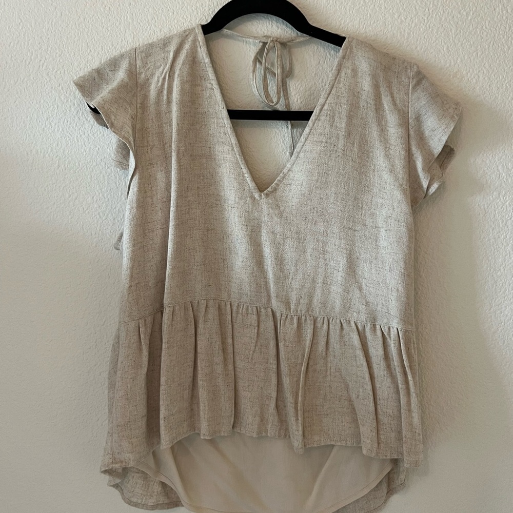 Linen beige top